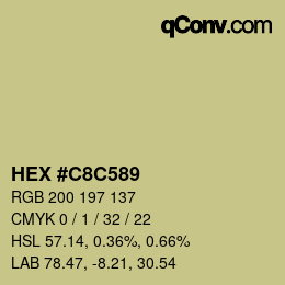 Color code: HEX #C8C589 | qconv.com