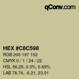Código de color: HEX #C8C598 | qconv.com