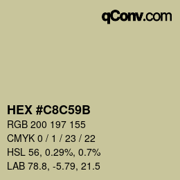 Color code: HEX #C8C59B | qconv.com