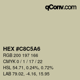 Color code: HEX #C8C5A6 | qconv.com