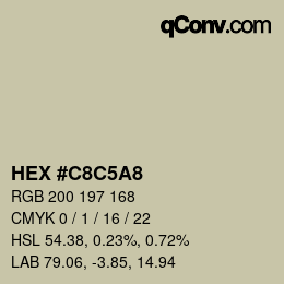 Color code: HEX #C8C5A8 | qconv.com