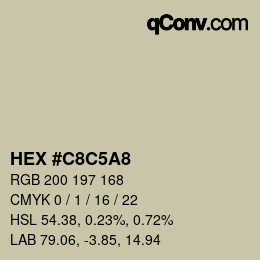 颜色代码: HEX #C8C5A8 | qconv.com