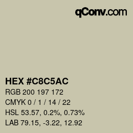 Color code: HEX #C8C5AC | qconv.com