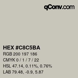 Color code: HEX #C8C5BA | qconv.com