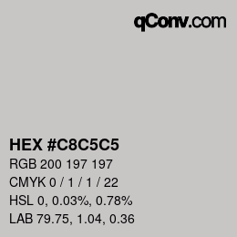 カラーコード: HEX #C8C5C5 | qconv.com