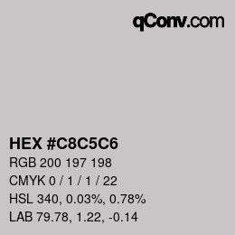 カラーコード: HEX #C8C5C6 | qconv.com