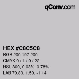 カラーコード: HEX #C8C5C8 | qconv.com