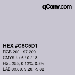 Color code: HEX #C8C5D1 | qconv.com