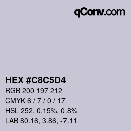 Color code: HEX #C8C5D4 | qconv.com