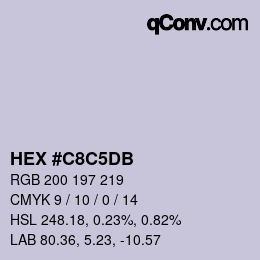 Color code: HEX #C8C5DB | qconv.com