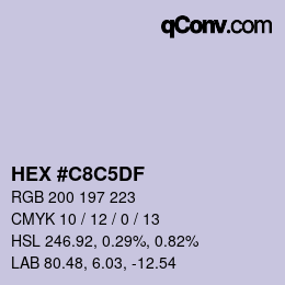 Color code: HEX #C8C5DF | qconv.com
