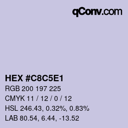 Farbcode: HEX #C8C5E1 | qconv.com