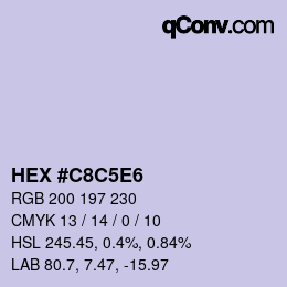 Color code: HEX #C8C5E6 | qconv.com