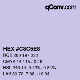 Color code: HEX #C8C5E8 | qconv.com