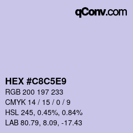 Farbcode: HEX #C8C5E9 | qconv.com