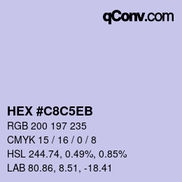 Color code: HEX #C8C5EB | qconv.com