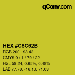 カラーコード: HEX #C8C62B | qconv.com