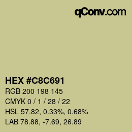 Color code: HEX #C8C691 | qconv.com