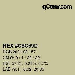 Color code: HEX #C8C69D | qconv.com
