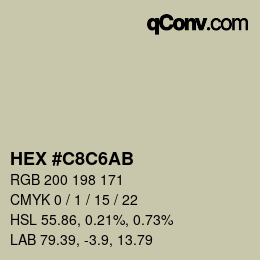 Color code: HEX #C8C6AB | qconv.com