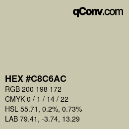 Color code: HEX #C8C6AC | qconv.com