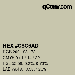 Color code: HEX #C8C6AD | qconv.com