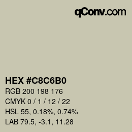 カラーコード: HEX #C8C6B0 | qconv.com