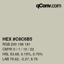 カラーコード: HEX #C8C6B5 | qconv.com