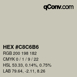 Farbcode: HEX #C8C6B6 | qconv.com