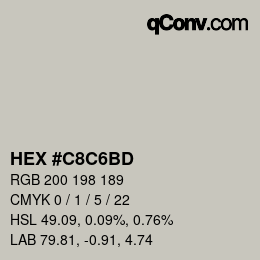 Color code: HEX #C8C6BD | qconv.com