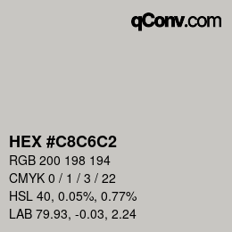 カラーコード: HEX #C8C6C2 | qconv.com