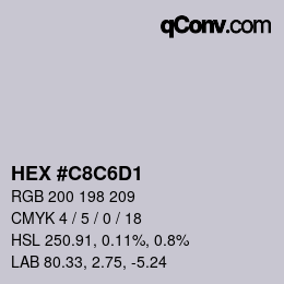 Color code: HEX #C8C6D1 | qconv.com