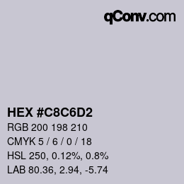 Código de color: HEX #C8C6D2 | qconv.com