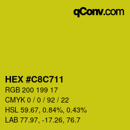 Color code: HEX #C8C711 | qconv.com