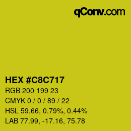 Color code: HEX #C8C717 | qconv.com