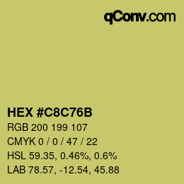 Color code: HEX #C8C76B | qconv.com