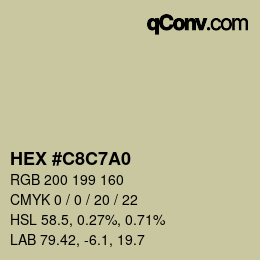 Color code: HEX #C8C7A0 | qconv.com