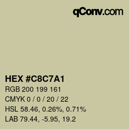 Color code: HEX #C8C7A1 | qconv.com