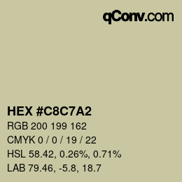カラーコード: HEX #C8C7A2 | qconv.com