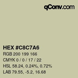 Color code: HEX #C8C7A6 | qconv.com