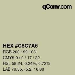 カラーコード: HEX #C8C7A6 | qconv.com
