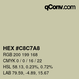 Color code: HEX #C8C7A8 | qconv.com