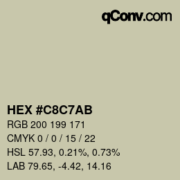 Farbcode: HEX #C8C7AB | qconv.com