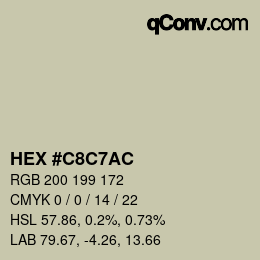 Color code: HEX #C8C7AC | qconv.com