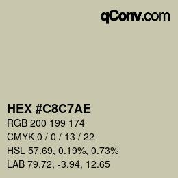 Color code: HEX #C8C7AE | qconv.com