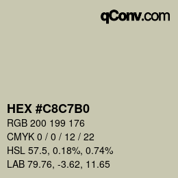 Color code: HEX #C8C7B0 | qconv.com
