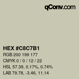 Color code: HEX #C8C7B1 | qconv.com