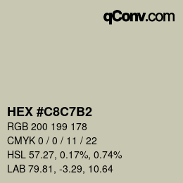 Color code: HEX #C8C7B2 | qconv.com