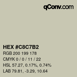 カラーコード: HEX #C8C7B2 | qconv.com