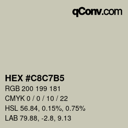 Farbcode: HEX #C8C7B5 | qconv.com